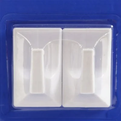 GANCHO CUADRADO BESTVALUE BLANCO 2PZS.