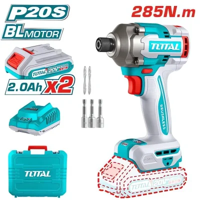 Llave De Impacto Dado Hexagonal 1/4" 20V Motor Sin Escobillas. 285NM. Incluye Batería Y Cargador. CON PORTA PUNTAS UTIRLI2028