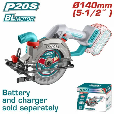 Sierra Circular Inalámbrica 20V Disco 5 1/2" 6300Rpm Batería Y Cargador Por Separado Super Total TSLI1402