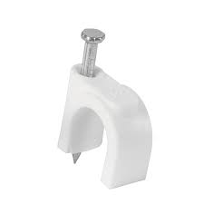 GRAPA REDONDA PARA CABLE BLANCO 14MM,12MM,10MM, (100PZS).