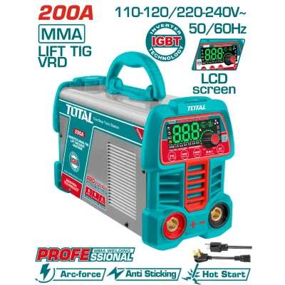 Máquina De Soldar Inverter Heavy Duty Profesional 60% Ciclo De Trabajo 200A 110-120/220-240V Soldadura. UTW2200691.