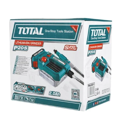 Mini Amoladora Inalámbrica 20V Total TMGLI20011 con 40 Accesorios. UTMGLI20011