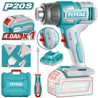 Pistola De Calor 20V 300/550°C Flujo De Aire: 100/200 L/Min Incluye Batería Y Cargador. Blower UTBLI20065